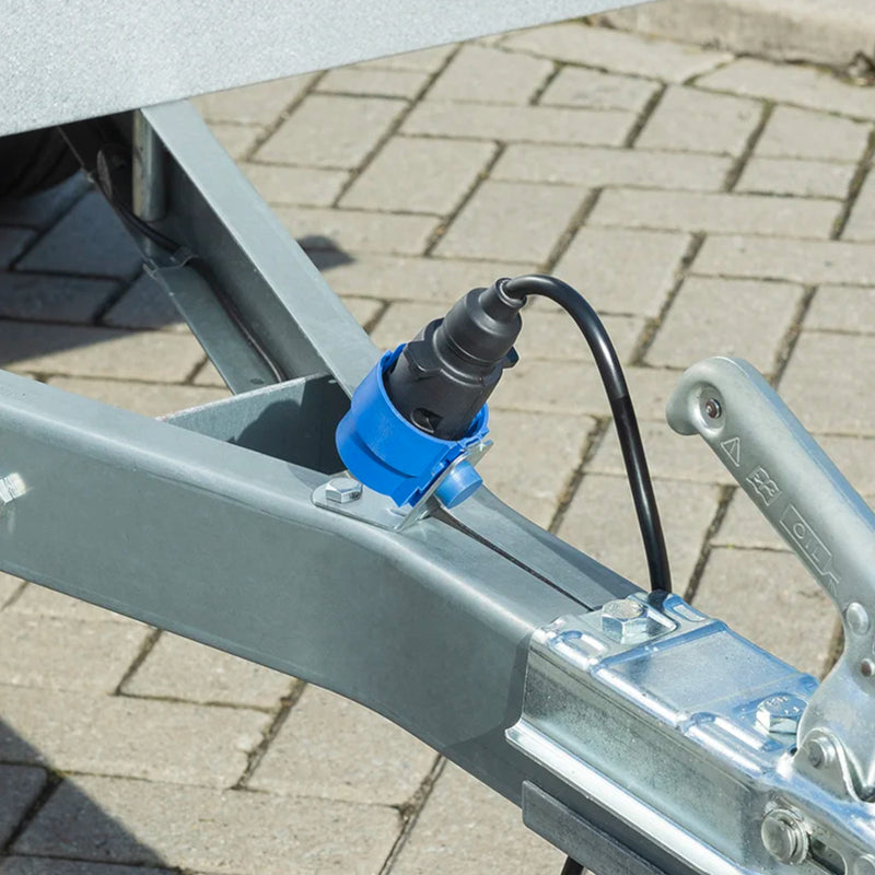 Anhänger Steckerhalter für 7 und 13-polige Anhängerstecker, Stecker Halter blau