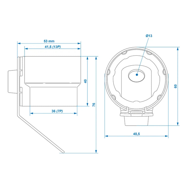 Anhänger Steckerhalter für 7 und 13-polige Anhängerstecker, Stecker Halter blau