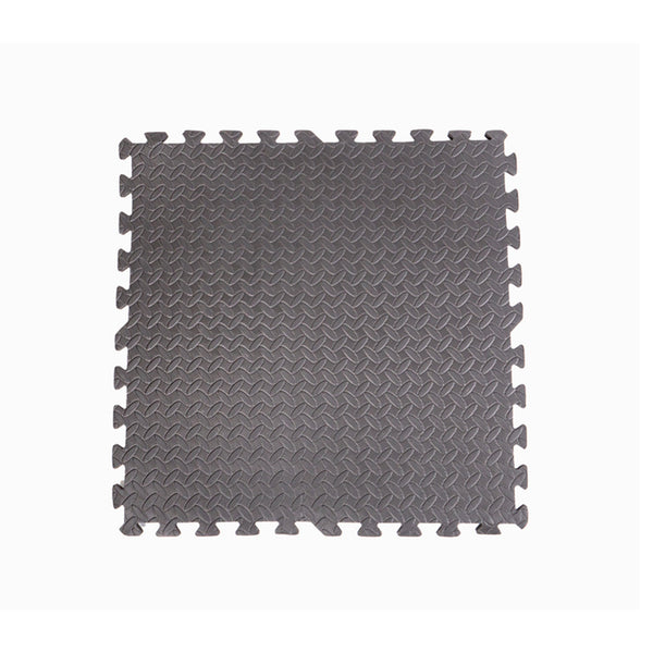Bodenmatten 60x60cm u. Eckleisten, Steckmatten schwarz, EVA Schaumstoff Camping