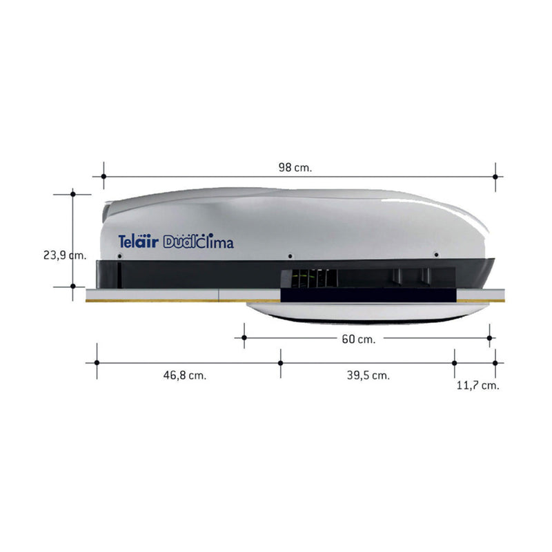 Dachklimaanlage Telair Dual Clima 8400H 2,5KW mit Wärmepumpe Wohnwagen Wohnmobil
