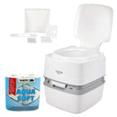 Campingtoilette Porta Potti Qube 365 inkl Befestigung, Toilettenpapier & Chemie