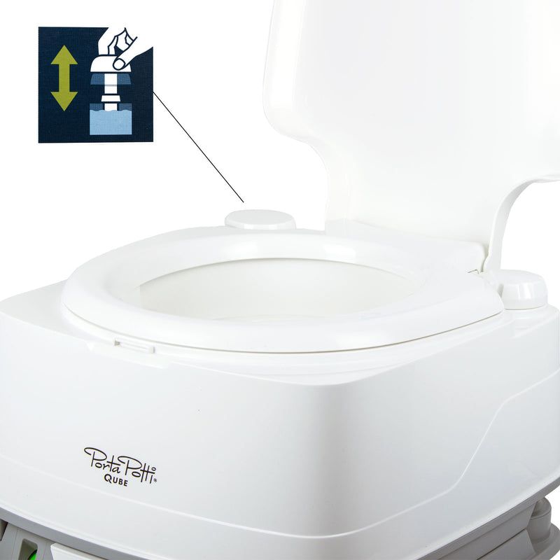 Campingtoilette Porta Potti Qube 365 inkl Befestigung, Toilettenpapier & Chemie