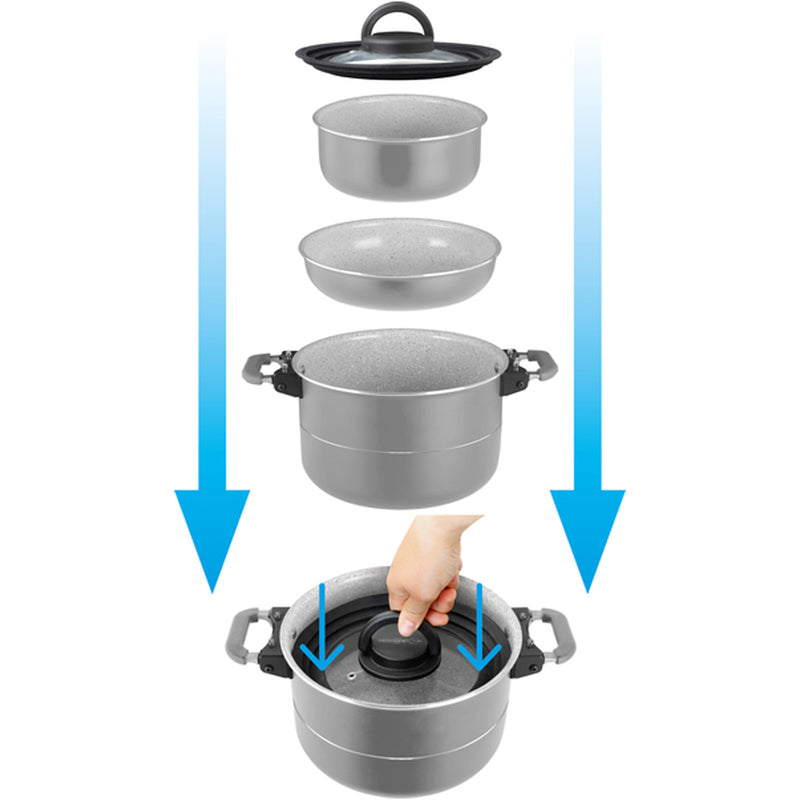 Brunner Fusion Topfset 8-tlg. Kochtopf-Set Camping Kochgeschirr Aluminium