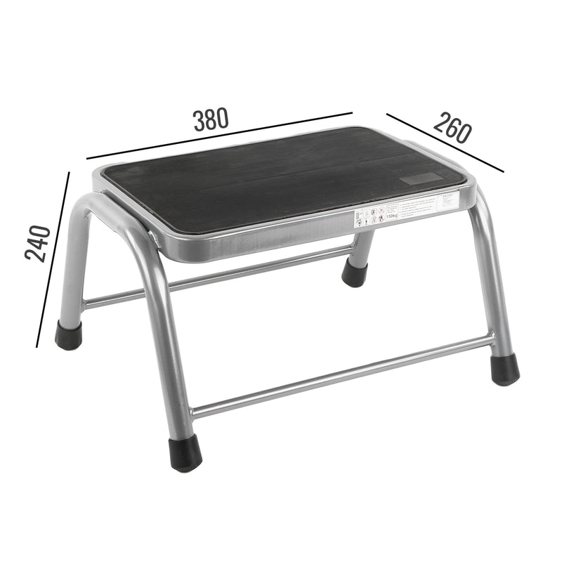 Trittstufe "Sydney" 38x26 cm Grau 24cm hoch bis 150kg Einstieg Hocker