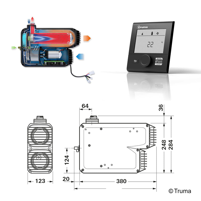 Truma VarioHeat eco | 2800 Watt | 12V | Bedienteil CP Plus | Stand Gas Heizung