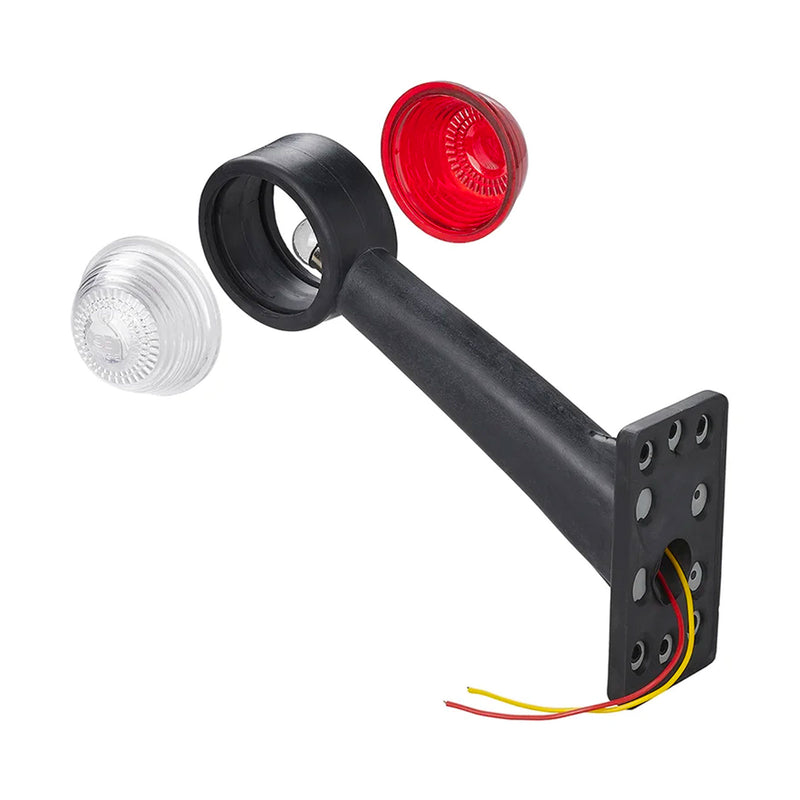 12V Outline Lamp Red/White 160mm Slanted Caravan Trailer