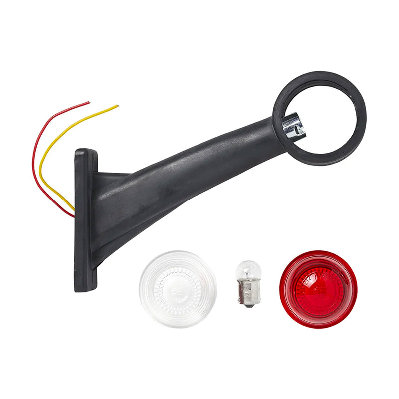 12V Outline Lamp Red/White 160mm Slanted Caravan Trailer