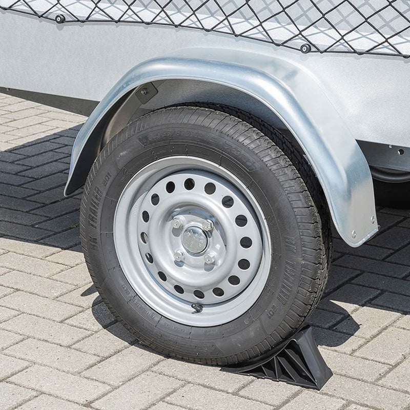 Unterlegkeil schwarz mit Halter Bremskeil bis 1600 Kg Keil für Anhänger, Wohnwagen