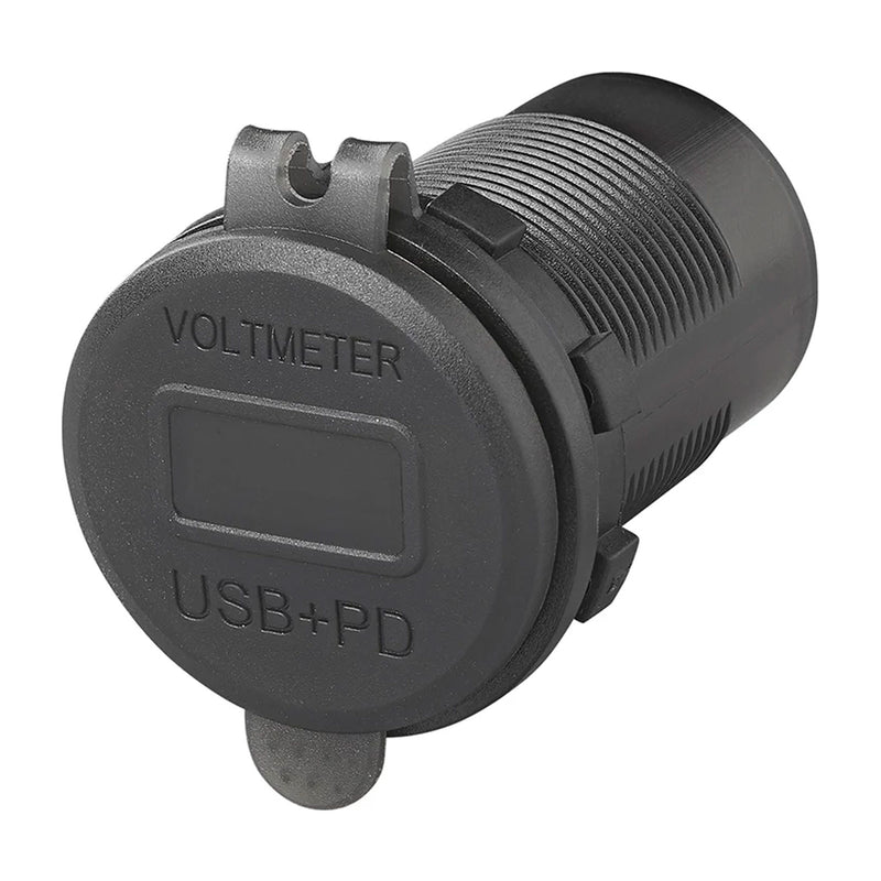 Presa USB 2x tipo A, 1x tipo C voltmetro, presa auto caricabatteria auto