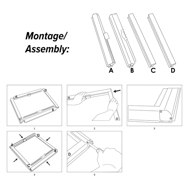 Verdunklungsrollo Insektenschutz 35-180x65cm Kassettenrollo Wohnmobil Rollo