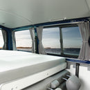 Doppelgardinen | passend für VW T5 | blickdicht | grau/schwarz | langer Radstand