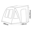 Vorzelt One Beam Air 260x250cm Luftvorzelt Reisevorzelt für Wohnwagen, Wohnmobil