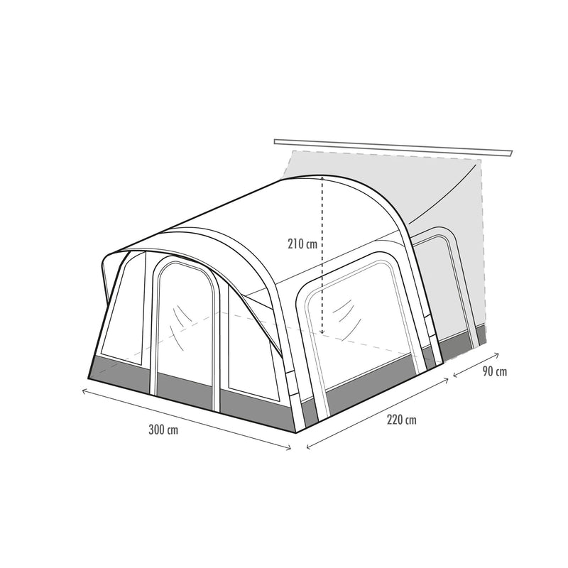 Westfield Busvorzelt Orion 300x310cm Aufblasbares Vorzelt Freistehend Camping