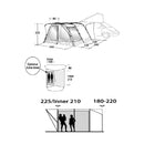 Vorzelt 340x240 Country Road SA für Bus Wohnwagen Wohnmobil Camping Tunnelzelt