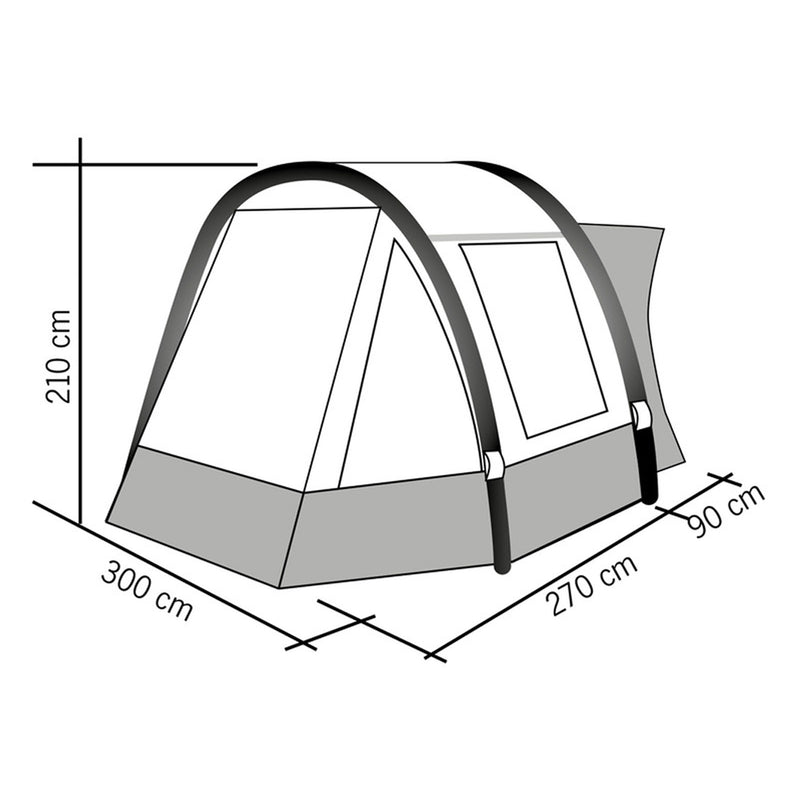 Busvorzelt TOUR EASY AIR - Vorzelt, Luftzelt für Campingbusse, 300x270 cm