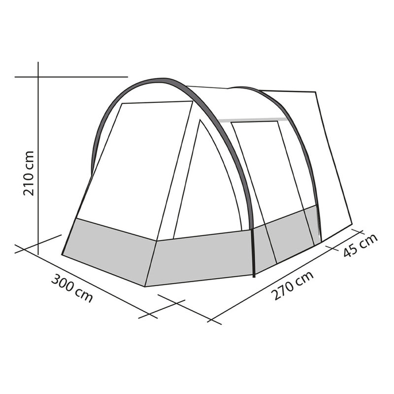 Buszelt TOUR EASY YOUNG 2, Fiberglasgestänge - Vorzelt für Camper, Bus, Van
