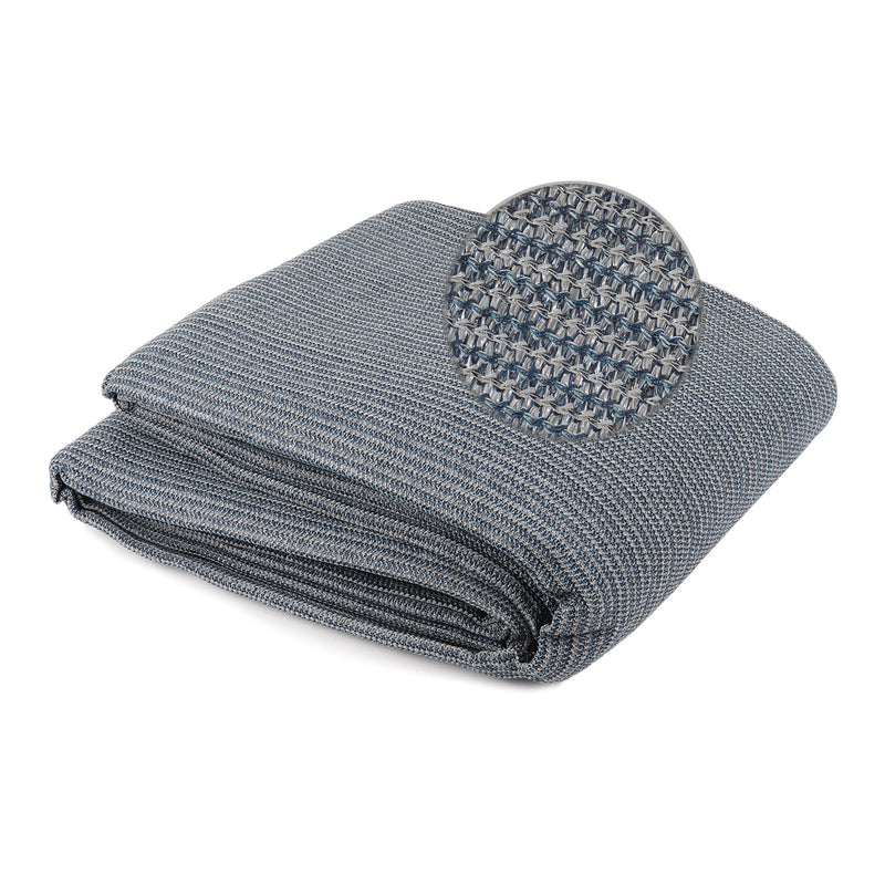 wamovo Vorzeltteppich 250 x 600 cm graublau atmungsaktiv waschbar gesäumt Ösen