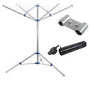 Camping Wäschespinne 15 M Leine Spannweite 152cm Höhe 150cm + Befestigungsklemme