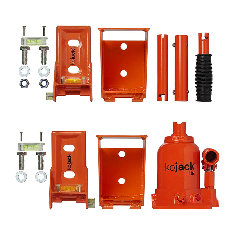 Hydraulischer Wagenheber für Doppelachse + Wasserwaage für Wohnwagen Anhänger 2t