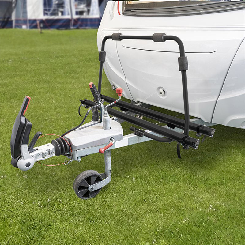 Deichsel Fahrradträger Wohnwagen 2 Fahrräder belastbar bis 40kg klappbar Schwarz