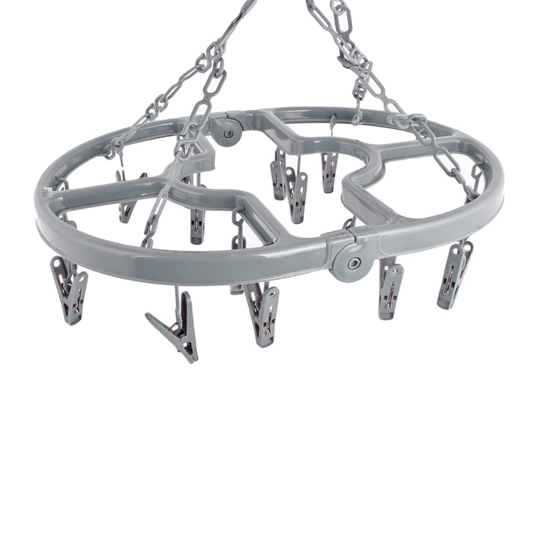 Mini Wäschespinne mit 16 Klammern klappbar grau Kunststoff Trockner, Wäscheleine