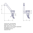 12V Wasserhahn Windsor weiß, Kunststoff, Bauhöhe: 135 mm, 90 g & Tauchpumpe