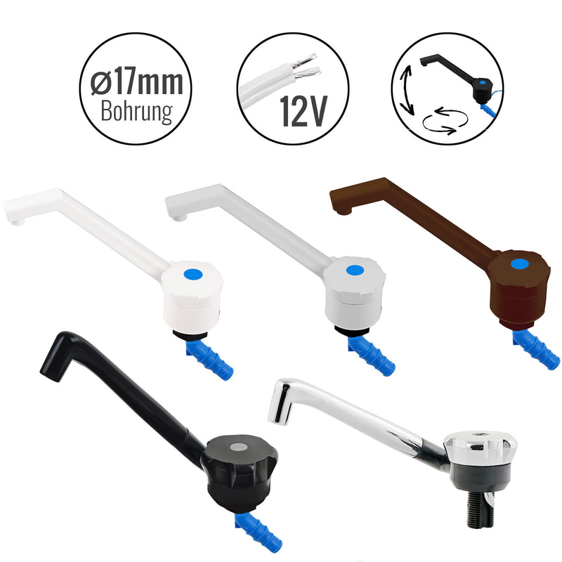 12V Wasserhahn Novo für Kaltwasser 5 Farben zur Auswahl