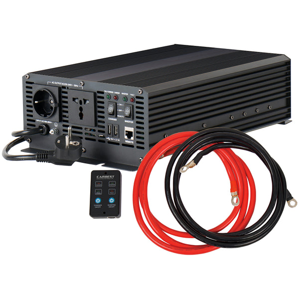 Sinus-Wechselrichter 12/230V 2000W, integriertes Ladegerät 15A