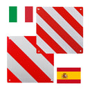 Warntafel zum wenden für Italien/Spanien Aluminium 50 x 50 cm Ösen – Haba