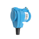CEE Winkelstecker DUO | CEE & Schuko | 220V 16A | Winkelkupplung | Blau |