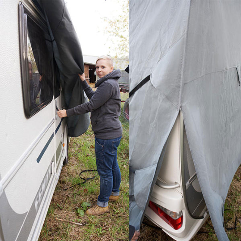 Wohnwagen Schutzhülle Breite 250 cm - div. Größen - SFS Gewebe 160g/m2, 3-lagig Abdeckplane