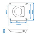 2x APT  Zurrmulde mit Feder 100mm x 95mm Zugkraft 800Kg verzinkt 60mm Ringöse – APT