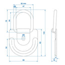 4er Set Zurrmulde 89 x 85 mm Bruchlast 1480 kg verzinkt 70 x 62 mm Ringöse