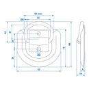 4er Set Zurrmulde 83 x 72 mm Bruchlast 1100 kg verzinkt 54 x 42 mm Ringöse – APT