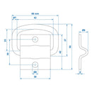 4er Set Zurrmulde 2-teilig 42 x 36mm Bruchlast 1065kg verzinkt 56 x 37mm Ringöse – APT