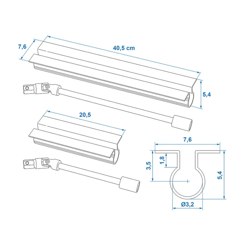 Wohnwagen Eckstütze Komfort-Kit Universelle Ausdrehstütze Caravan Komfort Kit