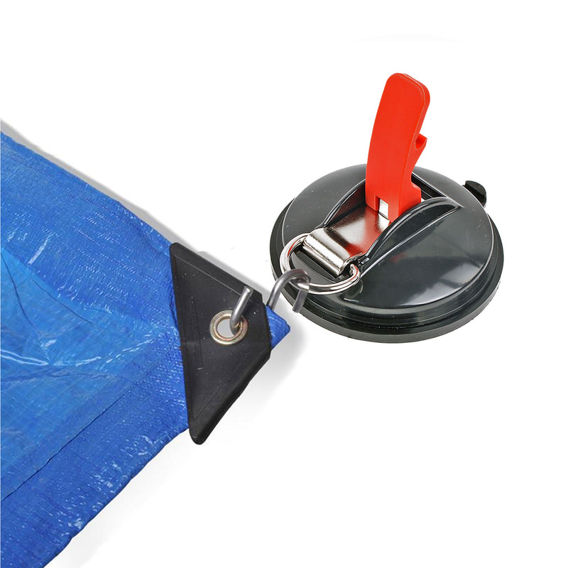 2x Saugnapf Befestigung mit Ring & 2 S-Haken 10 Kg Tragkraft Klappsauger